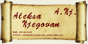 Aleksa Njegovan vizit kartica